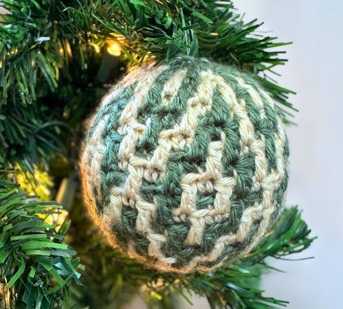 Mosaic Argyle Christmas Ornament Bauble (2) - Erin Toews