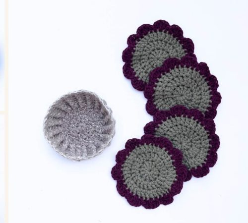 bonus-projects-Pot of Mums Coasters set landscape - Kristine Mullen (Ambassador Crochet)