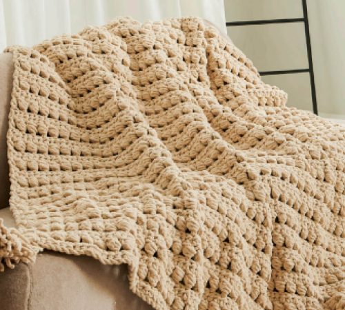 decor-delight-Bead Stitch Crochet Blanket